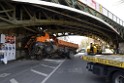 LKW blieb unter Bruecke haengen Koeln Deutz Deutz Muelheimerstr P014